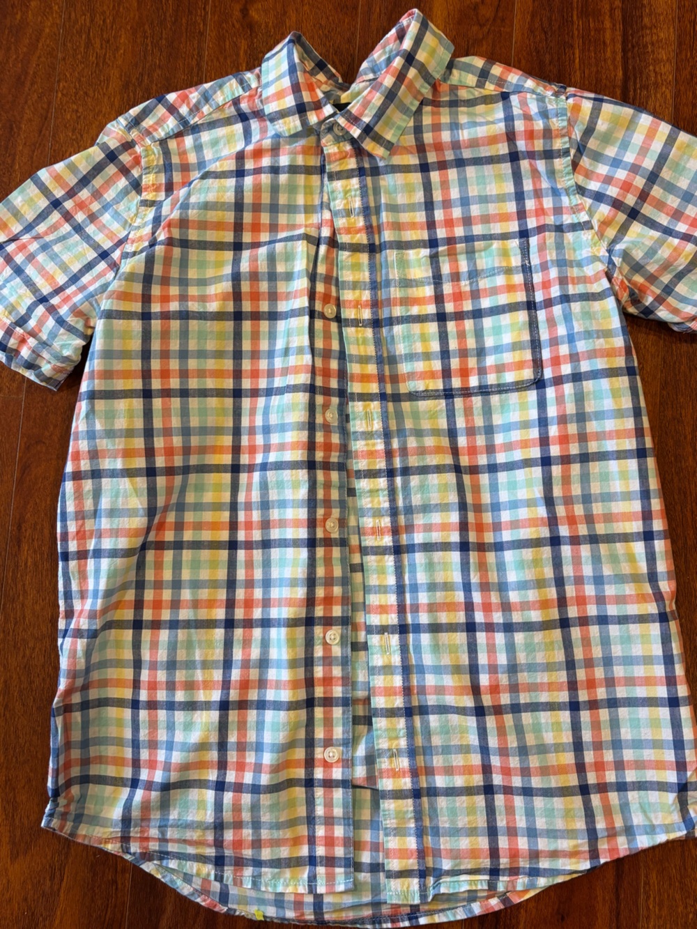 Place Multicolor Plaid Short-Sleeve Button-Down Shirt
